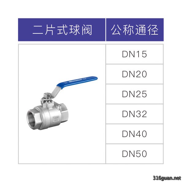 不锈钢二片式球阀